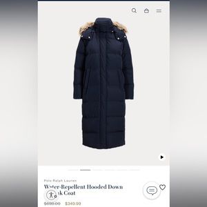 Water-Repellent Hooded Down Anorak Coat